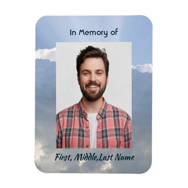 Memorial Photo Prayer Heavenly Sky Magnet (Vertical)