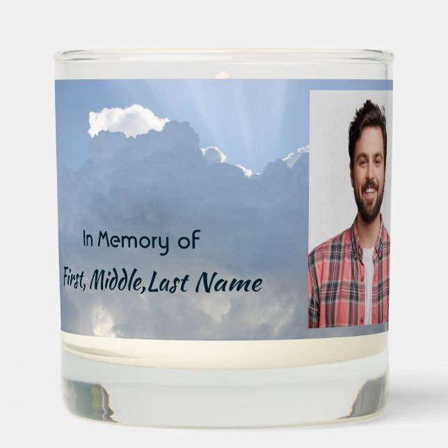  Memorial Photo Prayer Heavenly Sky Scented Candle (Front)