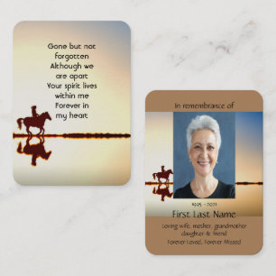 Memorial Photo Prayer Horse Back Riding Business Card