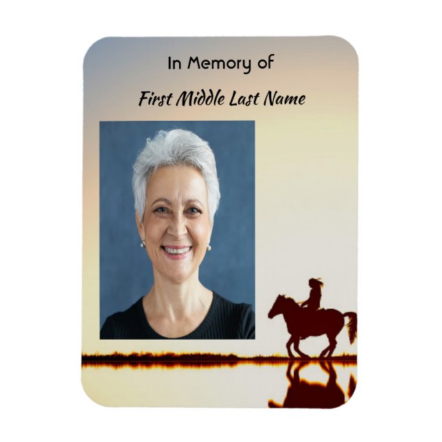  Memorial Photo Prayer Horse Back Riding Magnet (Vertical)