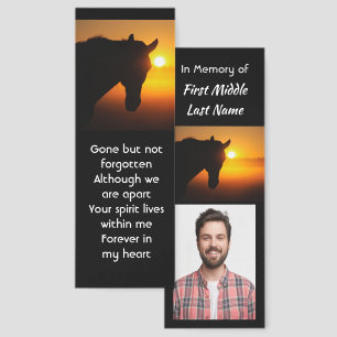 Memorial Photo Prayer Horse Silhouette Bookmarks
