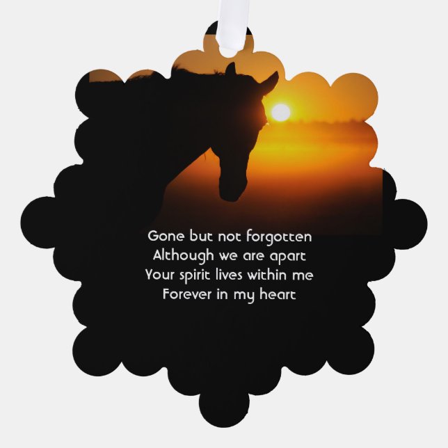  Memorial Photo Prayer Horse Western Ornament Card (Front)