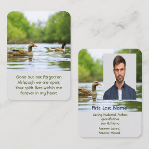 Memorial Photo Prayer Lake Ducks Birds Business Card