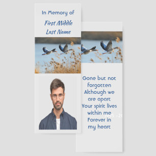 Memorial Photo Prayer Lake Geese Birds Bookmarks