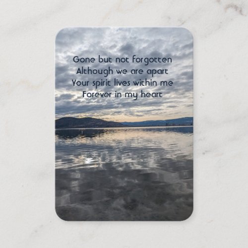 Memorial Photo Prayer Lake Reflection Peaceful Business Card