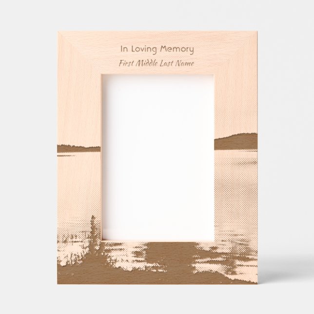 Memorial Photo Prayer Lake Sunrise Nature Engraved Frames (Front)