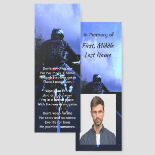 Memorial Photo Prayer Motorcycle Biker Bookmarks