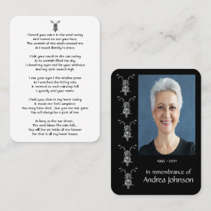 Memorial Photo Prayer Motorcycle Biker Business C Business Card