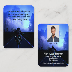 Memorial Photo Prayer Motorcycle Biker Business Card