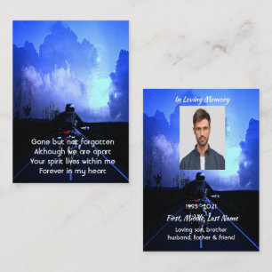 Memorial Photo Prayer Motorcycle Biker Business Card