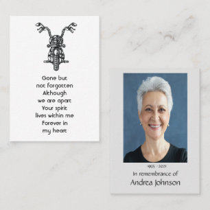 Memorial Photo Prayer Motorcycle Biker Business Card