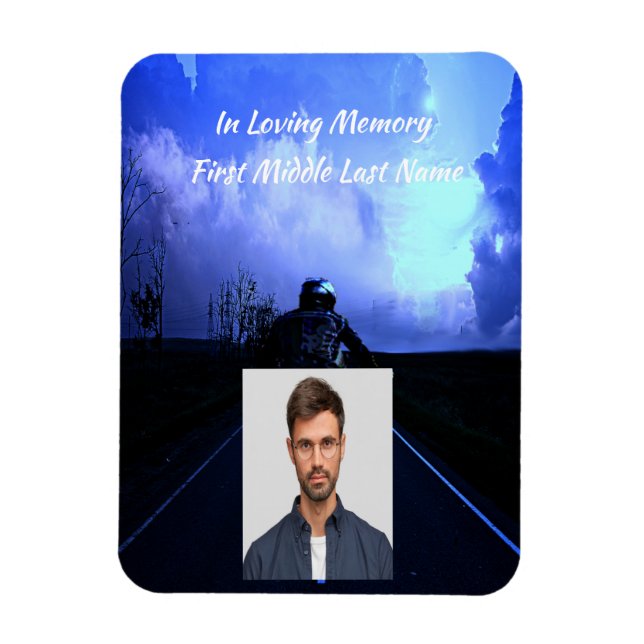 Memorial Photo Prayer Motorcycle Biker  Magnet (Vertical)