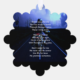 Memorial Photo Prayer Motorcycle Biker Ornament Card