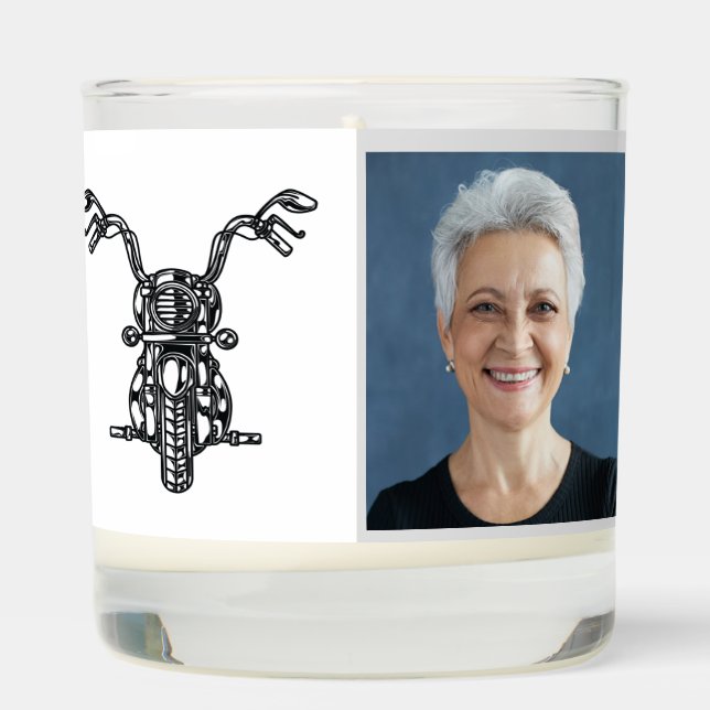 Memorial Photo Prayer Motorcycle Biker  Scented Candle (Right)