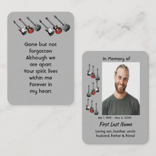 Memorial Photo Prayer Musician Guitar Music  Business Card