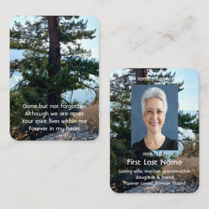 Memorial Photo Prayer Old Tree Forest Wilderness Business Card