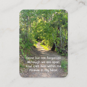 Memorial Photo Prayer Path Trail Forest Trees Business Card