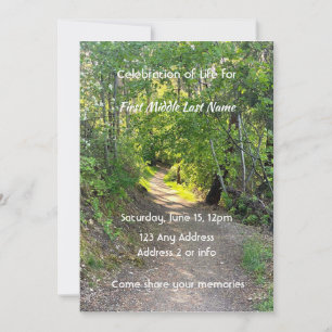 Memorial Photo Prayer Path Trail Forest Trees Invitation