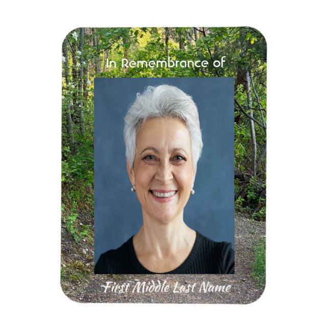 Memorial Photo Prayer Path Trail Forest Trees  Magnet (Vertical)