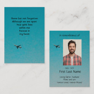 Memorial Photo Prayer Pilot Airplane Flying Business Card
