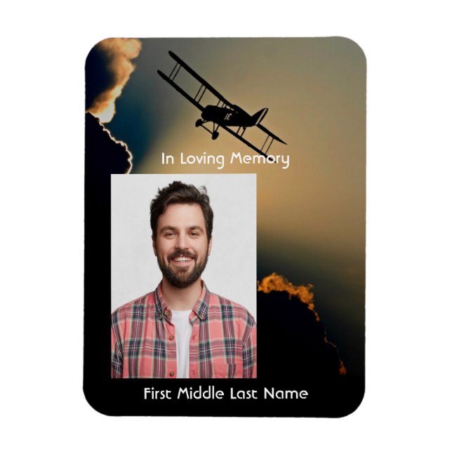 Memorial Photo Prayer Pilot Airplane Flying  Magnet (Vertical)