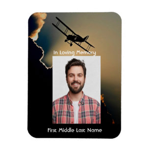 Memorial Photo Prayer Pilot Airplane Flying Magnet