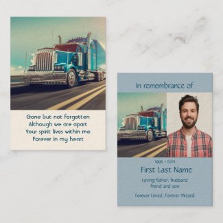 Memorial Photo Prayer Semi Transport Truck Custom