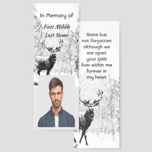 Memorial Photo Prayer Stag Deer Forest Winter Wild Bookmarks