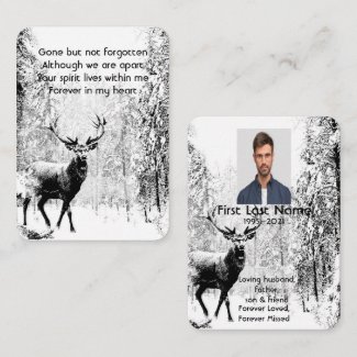 Memorial Photo Prayer Stag Deer Forest Winter Wild