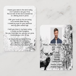 Memorial Photo Prayer Stag Deer Forest Winter Wild