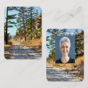 Memorial Photo Prayer Trail Forest Desert Walk Business Card