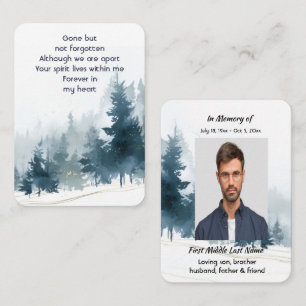 Memorial Photo Prayer Trees Forest Winter Wild Business Card