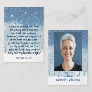 Memorial Photo Prayer Winter Frost Snow Forest