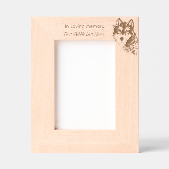 Memorial Photo Remembrance Keepsake Wolf Animal Engraved Frames (Front)