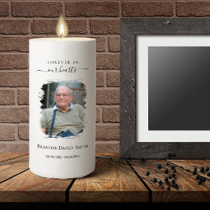 Memorial Photo Sympathy Pillar Candle
