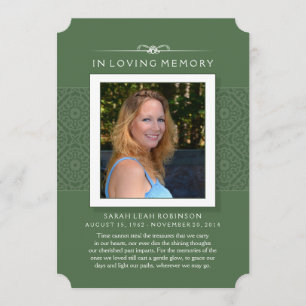 Memorial Photo Thank You Green PERHAPS POEM Card