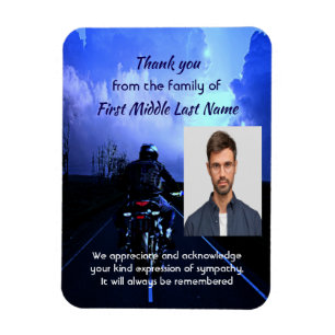 Memorial Photo Thank you Motorcycle Biker Magnet