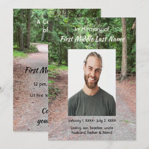 Memorial Photo Trail Path Walk Hike Forest Invitation