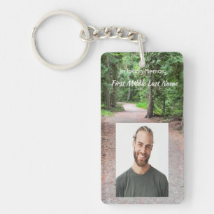 Memorial Photo Trail Path Walk Hike Forest Keychain