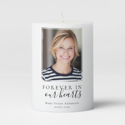 Memorial Photo Tribute Pillar Candle