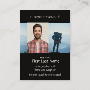 Memorial Photo Walking Hiking Hiker Hike Business Card