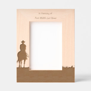 Memorial Photo Western Horse Back Riding Engraved Frames