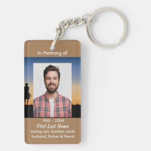 Memorial Photo Western Horse Back Riding  Keychain
