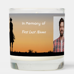 Memorial Photo Western Horse Back Riding Scented Candle
