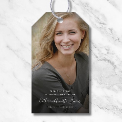 Memorial Photo Wild Bird Seed Funeral Keepsake Gift Tags