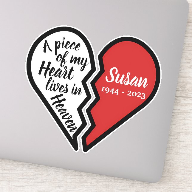 Memorial Piece of my Heart lives in Heaven Sticker (Detail)