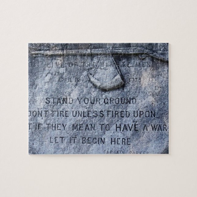 Memorial Plague Lexington Massachusetts Jigsaw Puzzle (Horizontal)