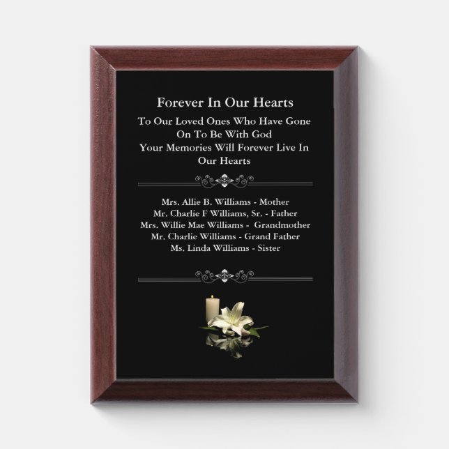 Memorial Plaque (Vertical)