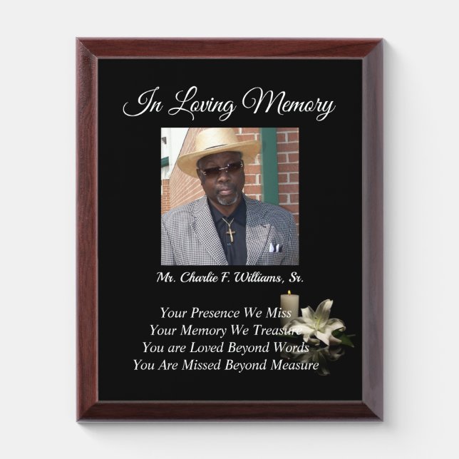 Memorial Plaque (Vertical)