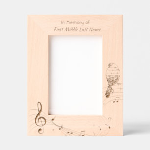 Memorial Pocke Keepsake Music Bird Engraved Frames